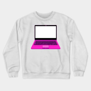 realistic laptop vector illustration in pink and purple color Crewneck Sweatshirt